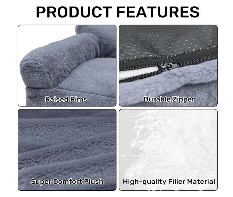 Wholesale pet supplies accessories Deluxe Fur Human Size dog bed Giant beanbag bed with washable fur cover human sized dog bed.