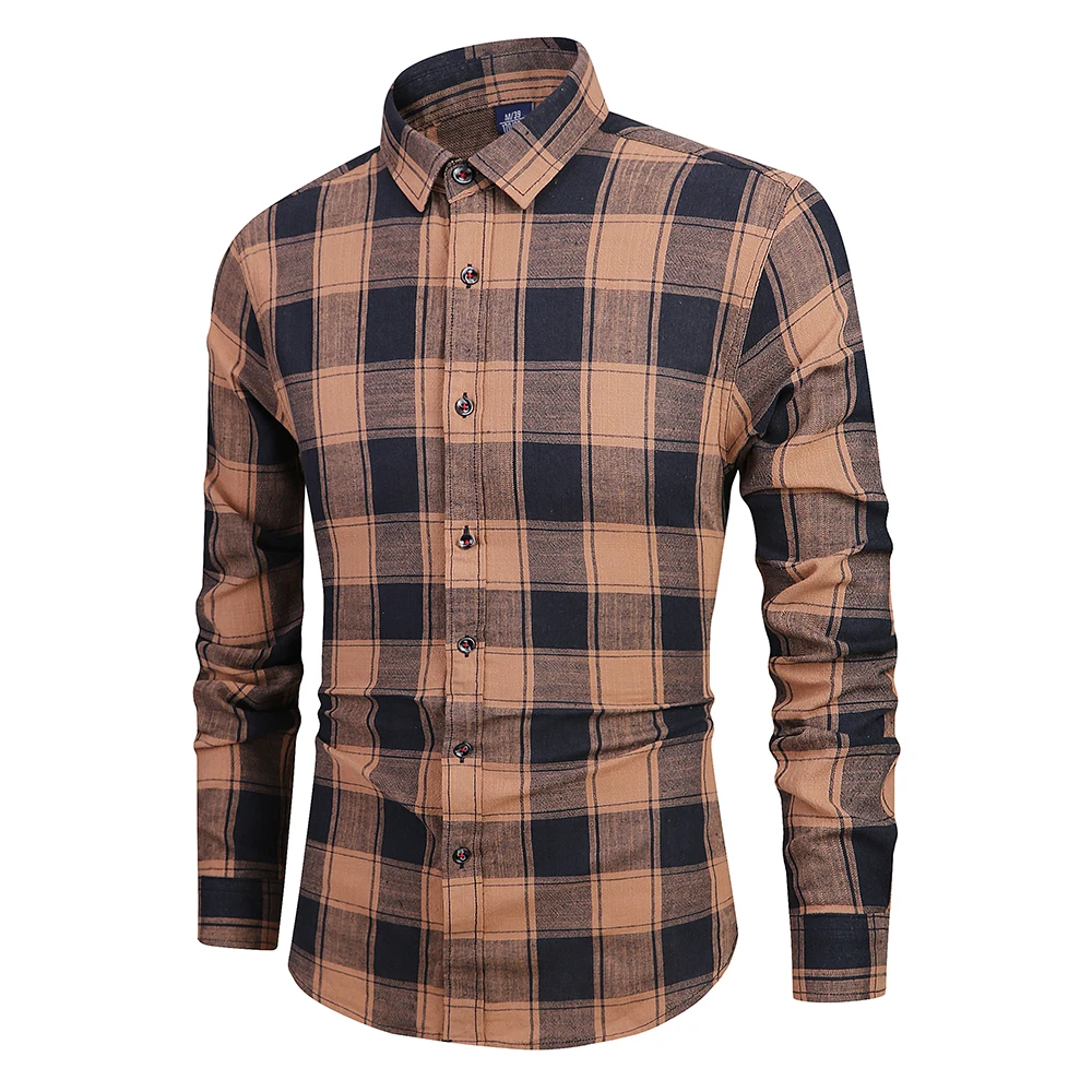 Custom top selling plaid flannel maxi checked shirt for mens