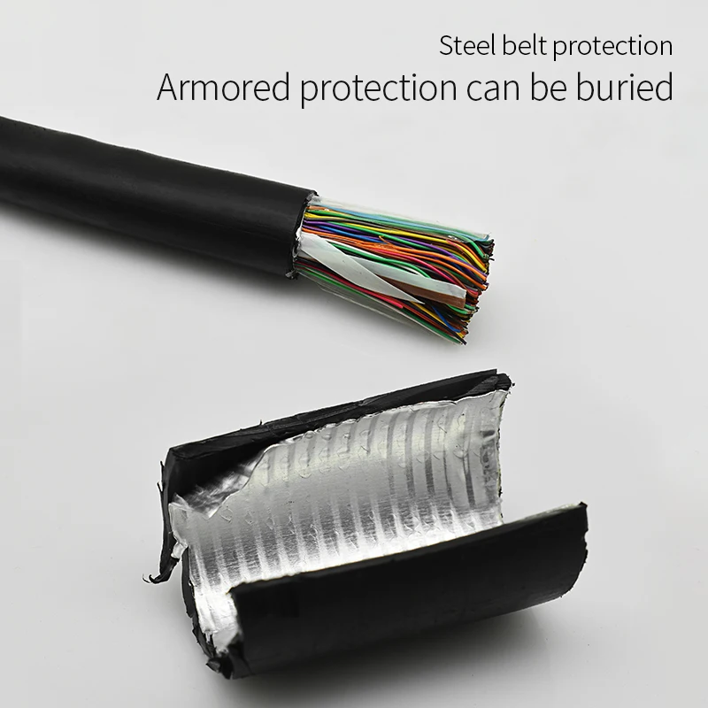 multi twisted pair types indoor outdoor land telephone line cords black insulator armoured communication cable