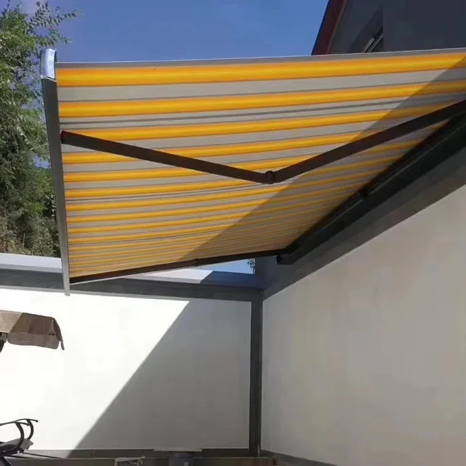 Складная нарукавная ткань наружный внутренний дворик солнцезащитные очки Электрический выдвижной холщовый оконный Кассетный тент