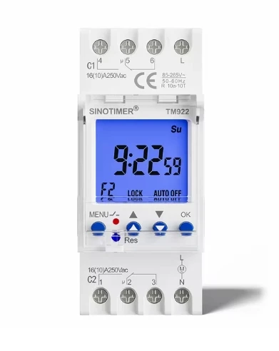 TM922 2 Channels Big LCD Display Programmable 24hrs Time Clock with Two Relay Independent Outputs Timer Switch