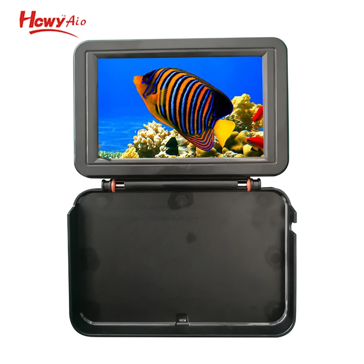 Battery IPS Fish Finder Monitor AHD Signal 5inchLCD IPS Finder Adjustable Underwater Visual Fish Finder Video Camera Display
