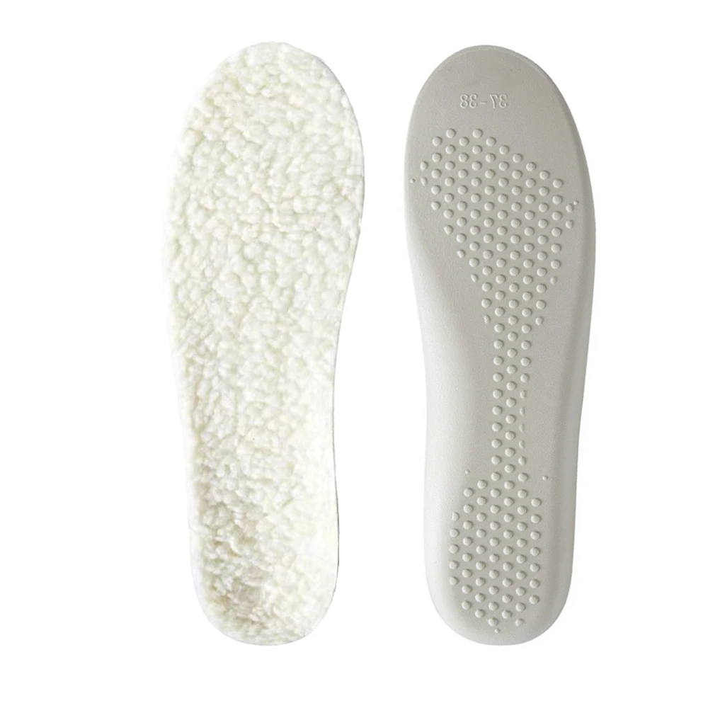Lambswool Warm Insole Massage Shock Absorption Autumn Winter Sports Leisure Insoles Thick Warm Insoles for Men Women