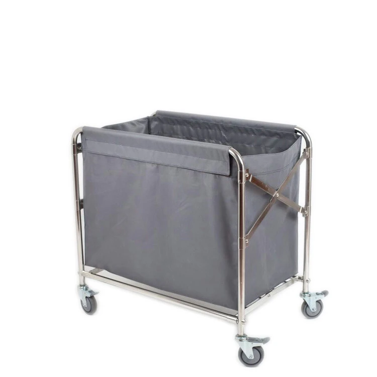 Cheap Hospital Hotel Room Metal Housekeeping Cleaning Linen Trolley Laundry cart