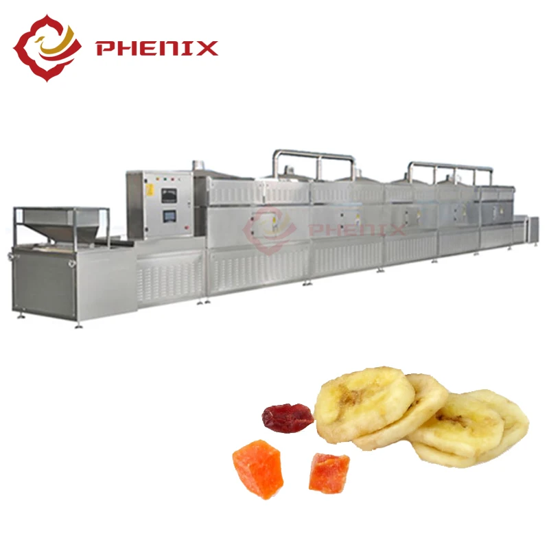 High energy Industrial food fruit continuous tunnel microwave dehydrator sterilizer dryer drying machine