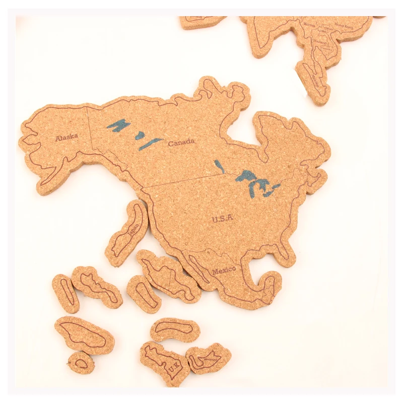 Split joint, patchwork Cork Map bulletin Board Self Adhesive Backing cork boark for wall bulletin, 5mm thick x 900mm x 410mm