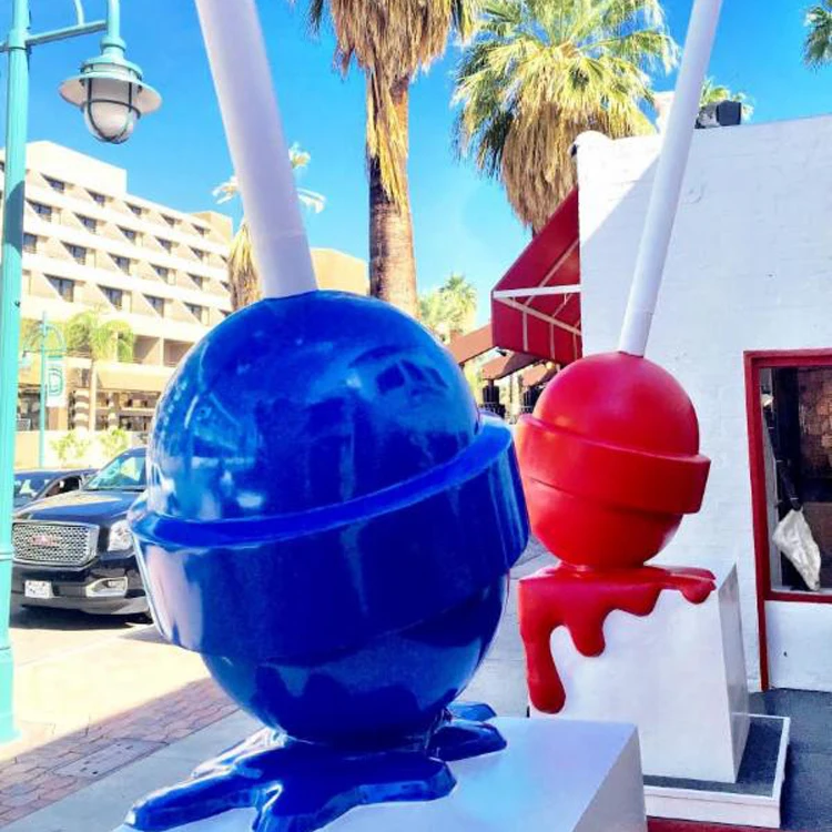 Pop Art Sculpture Candy dripping style art fiberglass Giant Candy lollipop sculpture for sale