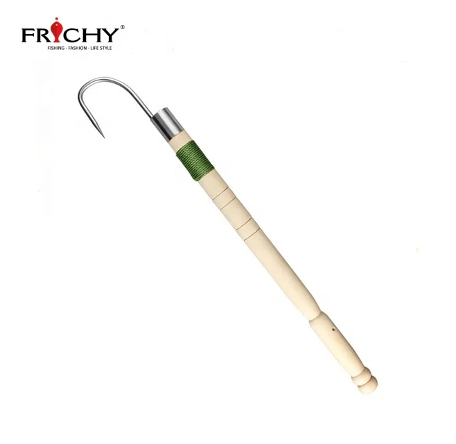 X74A Sport Fishing Wooden Handle Gaff with Stainless Fish Hook