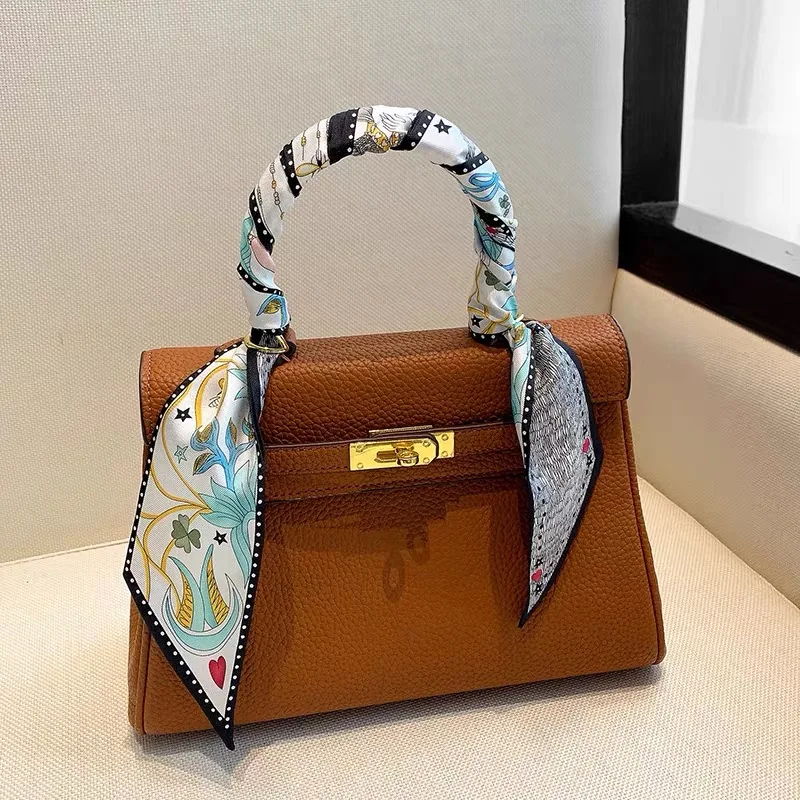 Custom 100% Twill SatinScarf Scrunchies for Women Handbag Hand Ribbon Hair Ribbon