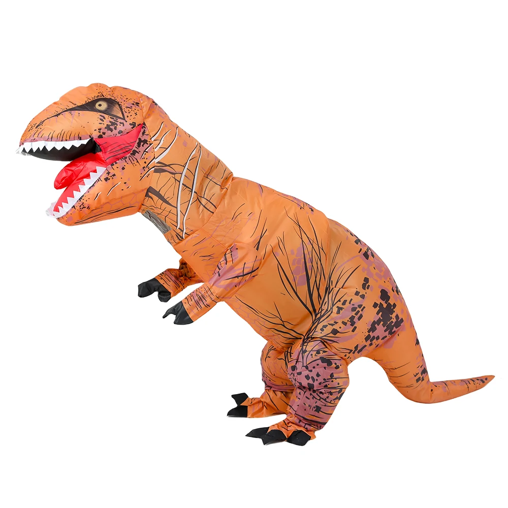 Adult Child Inflatable Dinosaur T-Rex Air Blow-up Halloween Party Costume