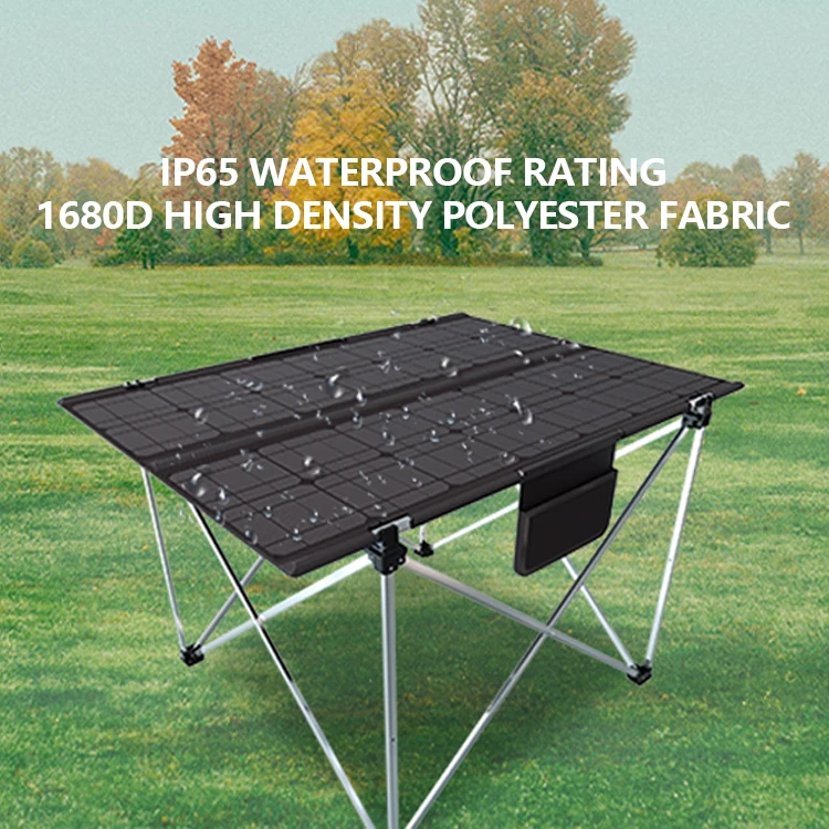 60W Solar Panel Charging Hiking Camping Table Portable Multifunctional Power Outdoor Picnic Table with Mobile Phone Charging