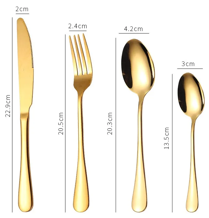 Wholesale Modern Stainless Steel Tableware and Knife Set Gold and Silver Color Sustainable Features for Weddings and Parties