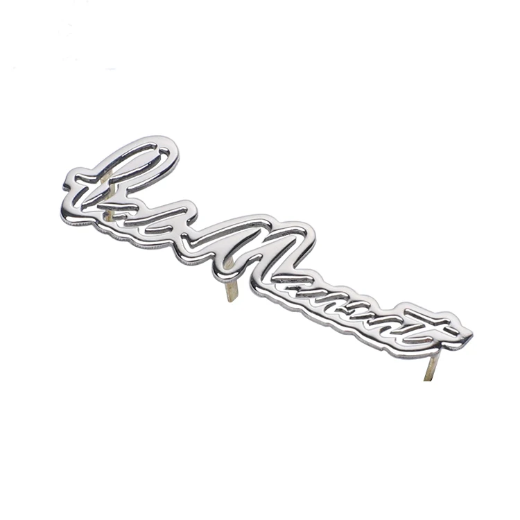 Custom stainless steel metal 3D logo ,custom metal brand logo label for handbags