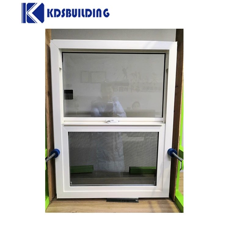 KDSBuilding Vertical Sliding Style Plastic Vinyl PVC UPVC Single-Hung Single Hung American Standard Windows For America House