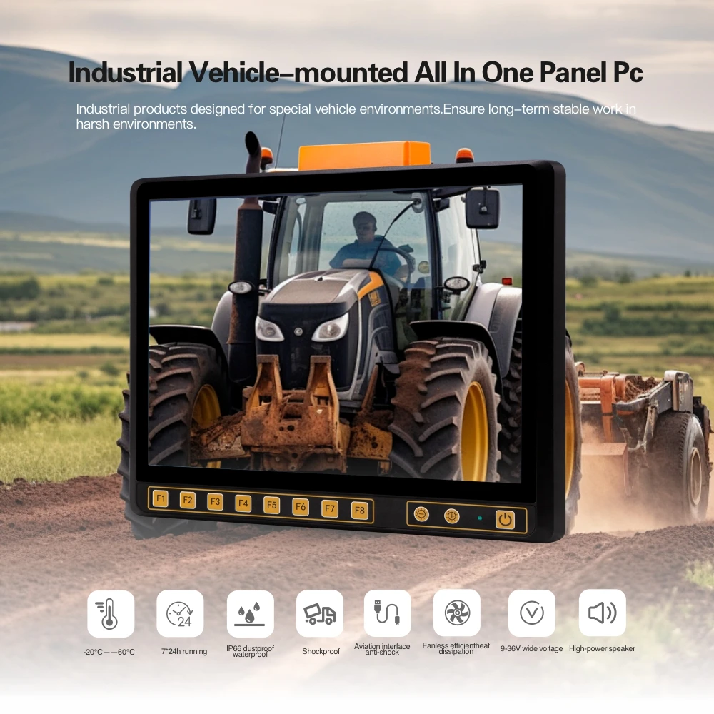 Vesa mount 10.1 inch fanless touch screen display tablet ip67 waterproof android vehicle computer