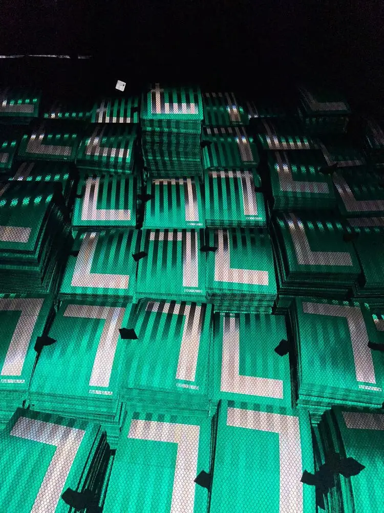 Reflective Spain Approved Model V13 Mandatory Sign Green L Shape Reflective Plate Adhesive Decal Sticker For New Driver