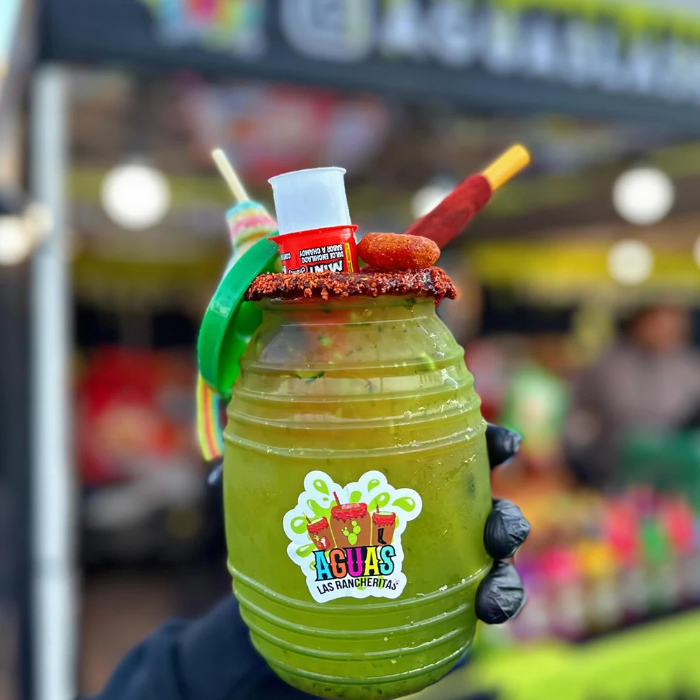 1 Litro Mexican Candy Container Vaso Mini Vitrolero Barril Con Popote Vitrolero Plastic Barrels Cup with Straw Lid