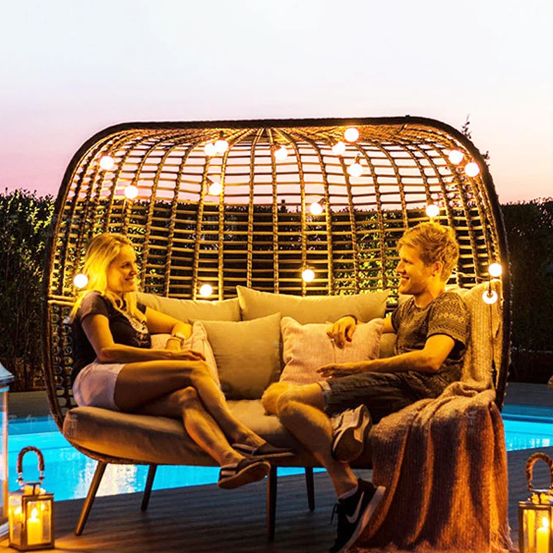 Hot Sale outdoor swing chair rattan swing chair double seat cheap egg swing chair