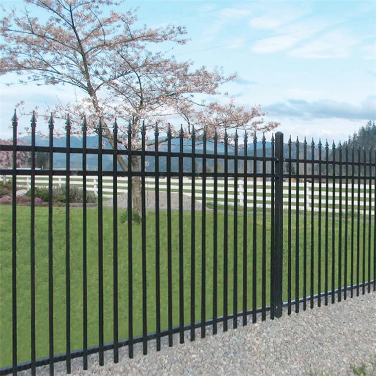 WP-011  China Cheap  Outdoor Yard Decorative Wrought Iron Houses Gates and Fence Railing Panels  No Dig Aluminum Fence