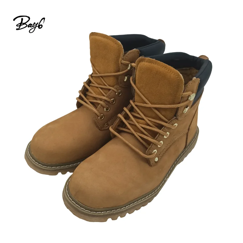 JDS Yellow Genuine Leather EN-steel Toe Mining Work Safety Boots For Men