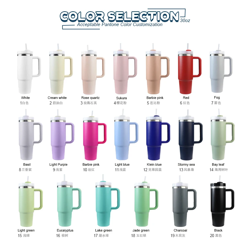 Custom logo 30oz 40oz tumbler engraved travel stainless steel cup 2.0 40oz tumbler with handle Double Wall Insulated Vacuum