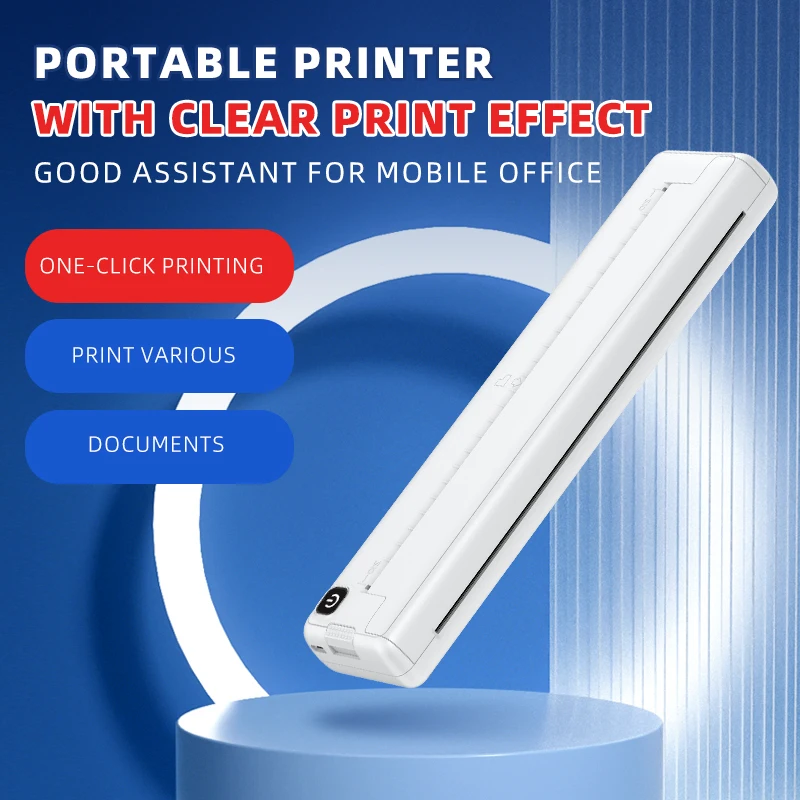A4 Thermal Portable Printer Supports US Letter Wireless Inkless Mobile Travel Printer