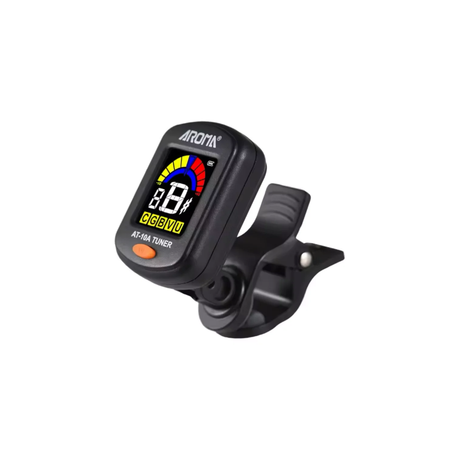 Wholesale Aroma tuner AT-01A chromatic clip on/clip-on guitar tuner with charge for stringed instruments part guitar accessories