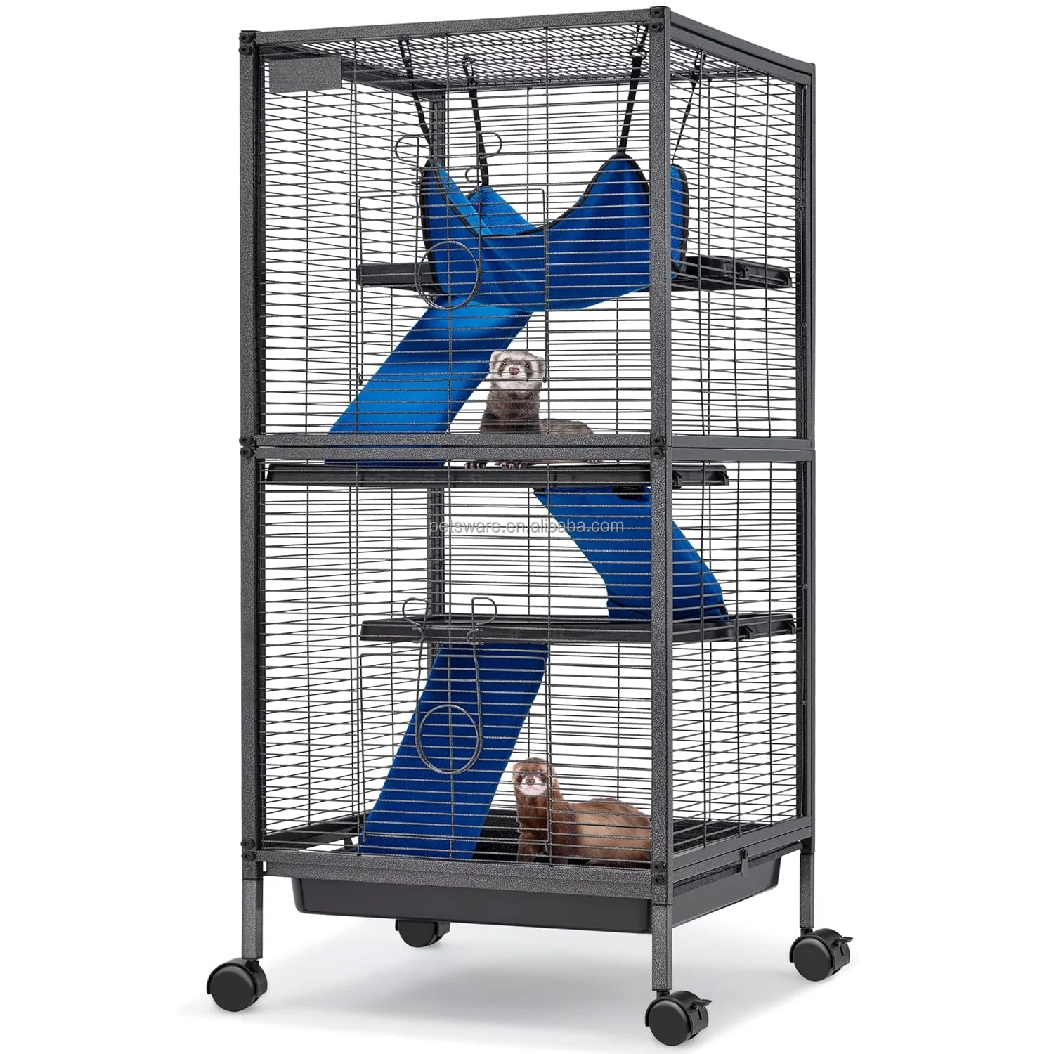 Трубчатая Роскошная квадратная клетка для животных 20x20 дюймов с колесиками для перемещения
