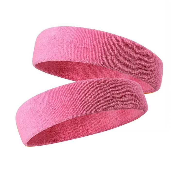 Sweatband Cotton Sports Headband Terry Cloth Wristband Moisture Wicking Sweat Absorbing Red Sweatband