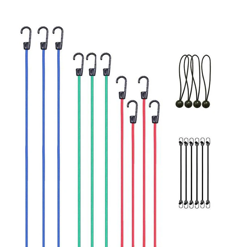 Premium Bungee Cords PE Bag/Jar Packing,8/9mm Big Diameter Stretch Rope Elastic Rope Heavy Duty Tie Down Cord All Size/Color Opt