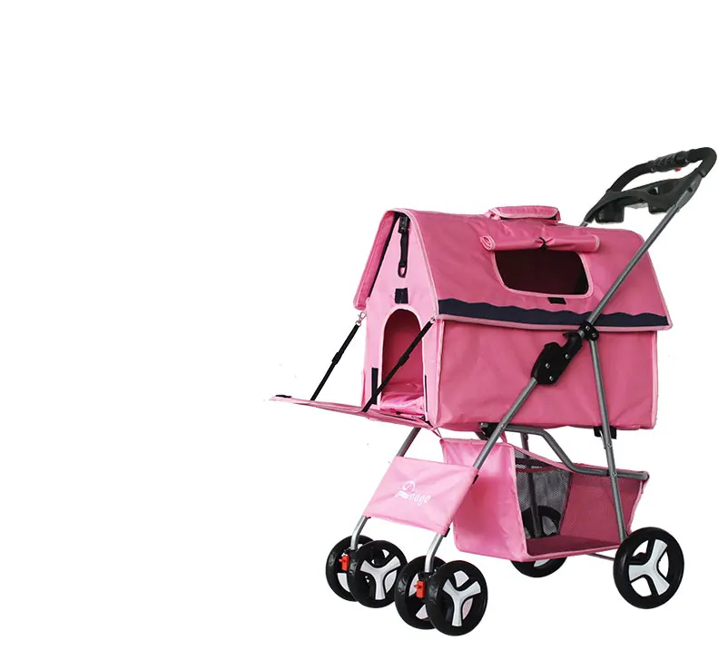 
Pet stroller cat and dog cage 4 wheel pet car 