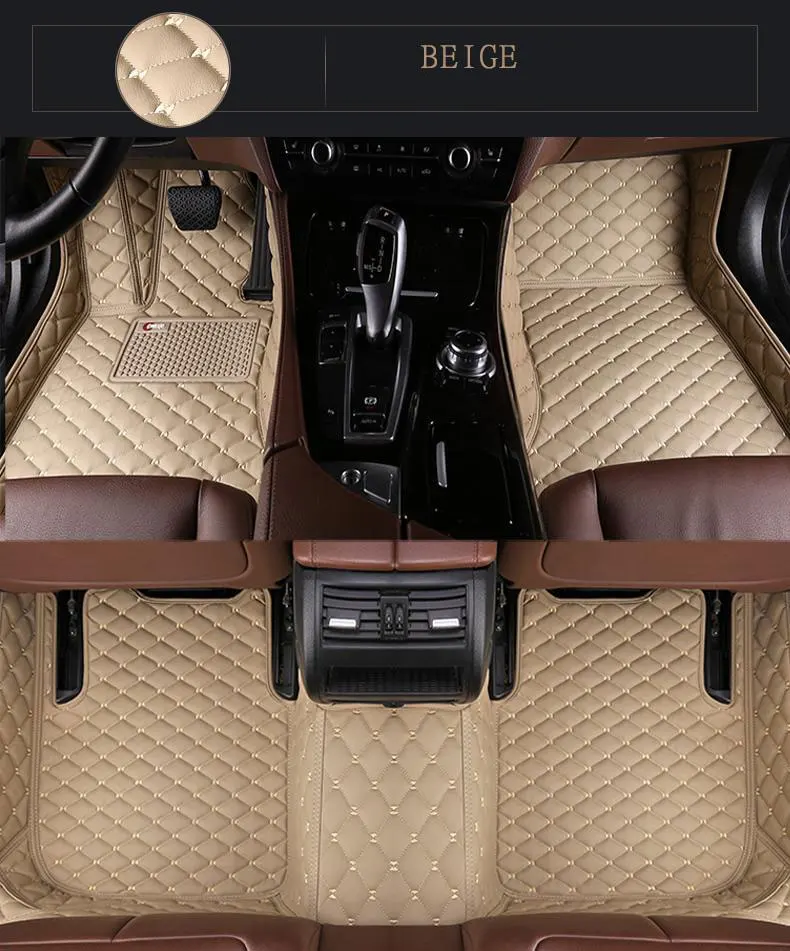 OUBIAO latex car mat with car LOGO, environmentally friendly no smell can be washed 3PC car carpet can be customized LOGO