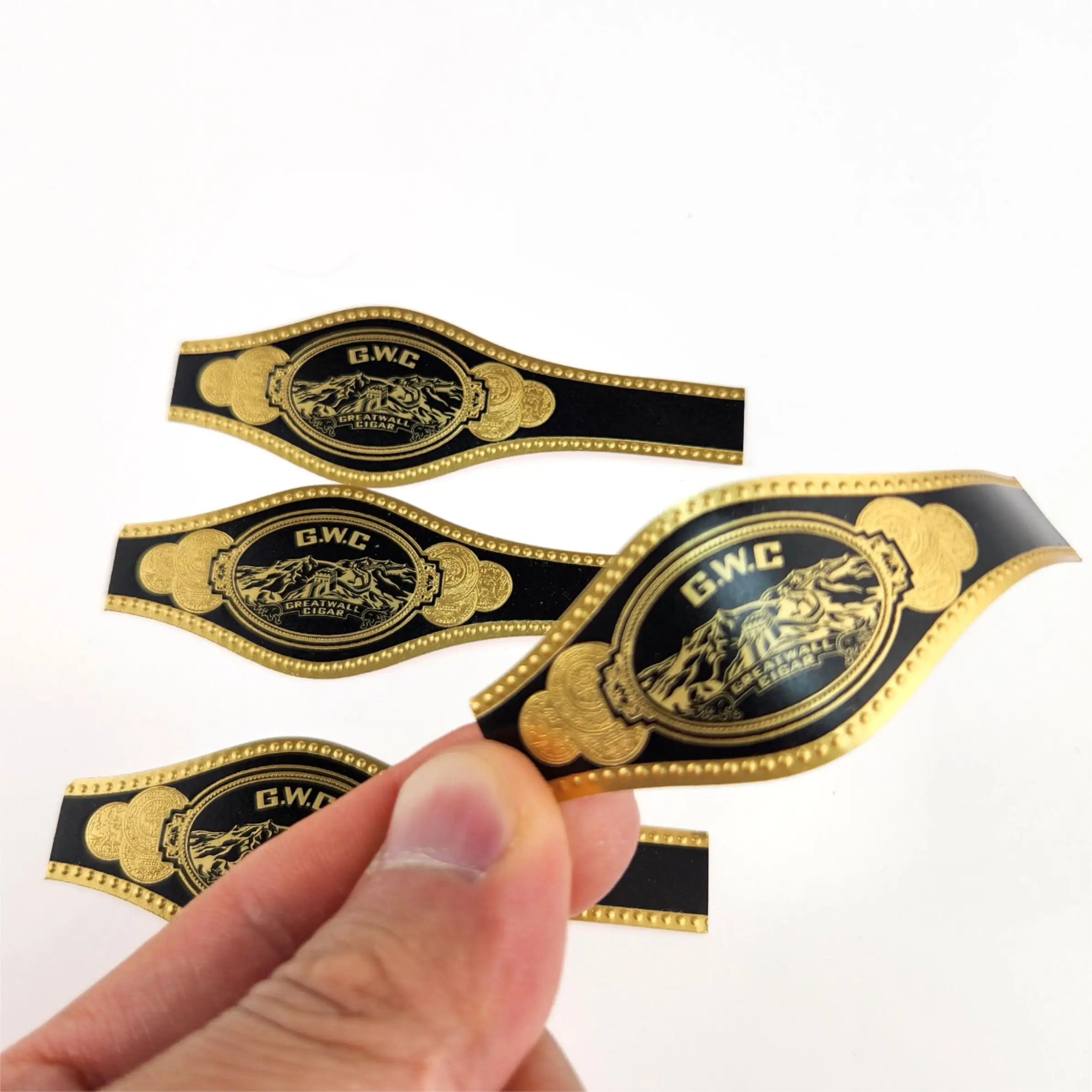 Factory Price Wholesale Custom Cigar Bands Embossed Gold Foil Art Paper Cigar Ring Label for Cigar Cigarettes