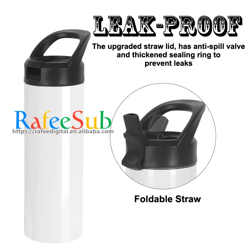 DIY Gift 20oz 20 oz Vacuum Insulated Travel Stainless Steel Blank Sublimation Sport Water Bottle with Portable Handle Straw Lids
