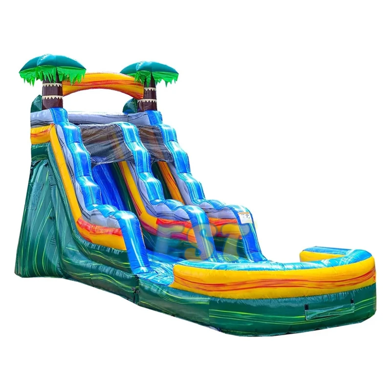 Commercial grade kids inflatable water slides backyard giant adult size inflatable slide with swimming pool for adult