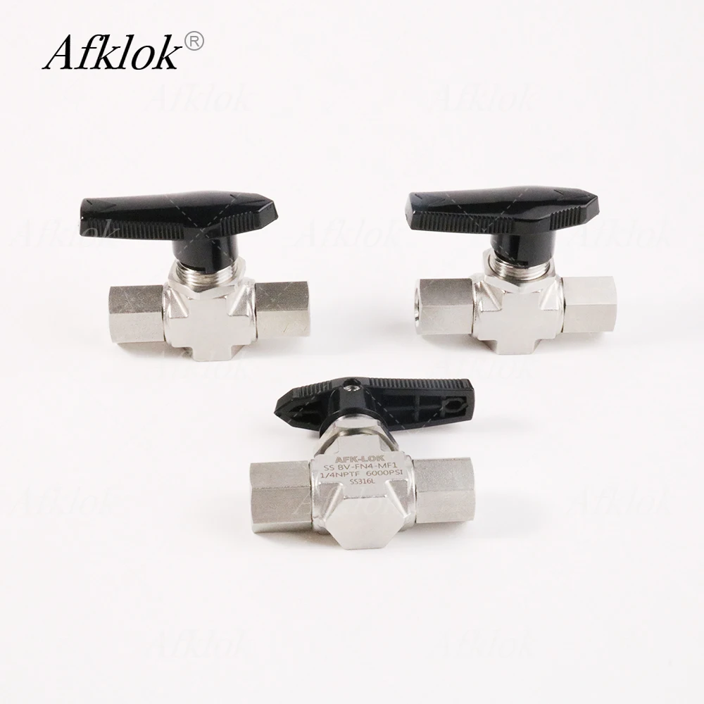 6000psi 1/4in Female Thread NPT Stainless Steel 316L High Pressure Ball Valve for Air Nitrogen Oxygen Carbon Dioxide Natural Gas