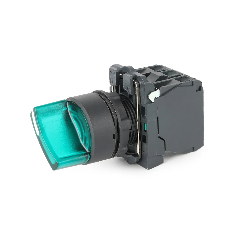 Xb5-Ak2365 220V LED переключатель N/O + N/C 2 позиция Селективный с встроенной функцией спуска затвора короткая ручка с подсветкой кнопочный переключатель с подсветкой