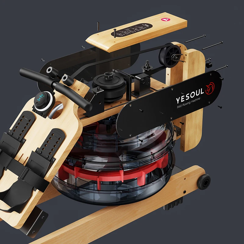 magnetic home gym equipment foldable Folding Professional Wooden water rower seated rowing machine