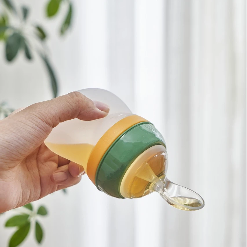 RK-C4004 Silicone Baby Food Dispensing Spoon Baby Squeeze Feeding Spoon Bottle Feeder