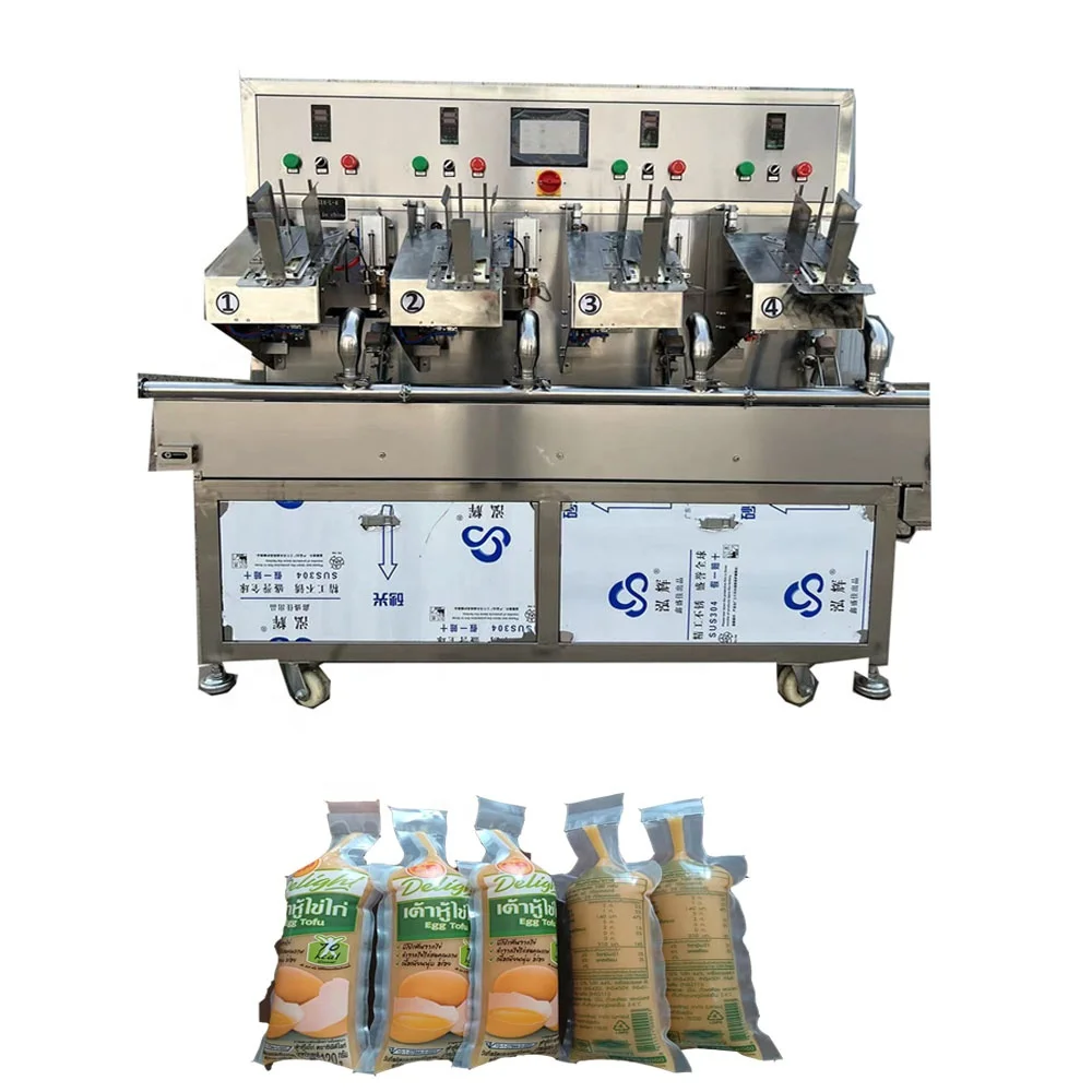 factory price Silken tofu plastic bag /sachet egg tofu /japanese tofu bag filling sealing packing machine