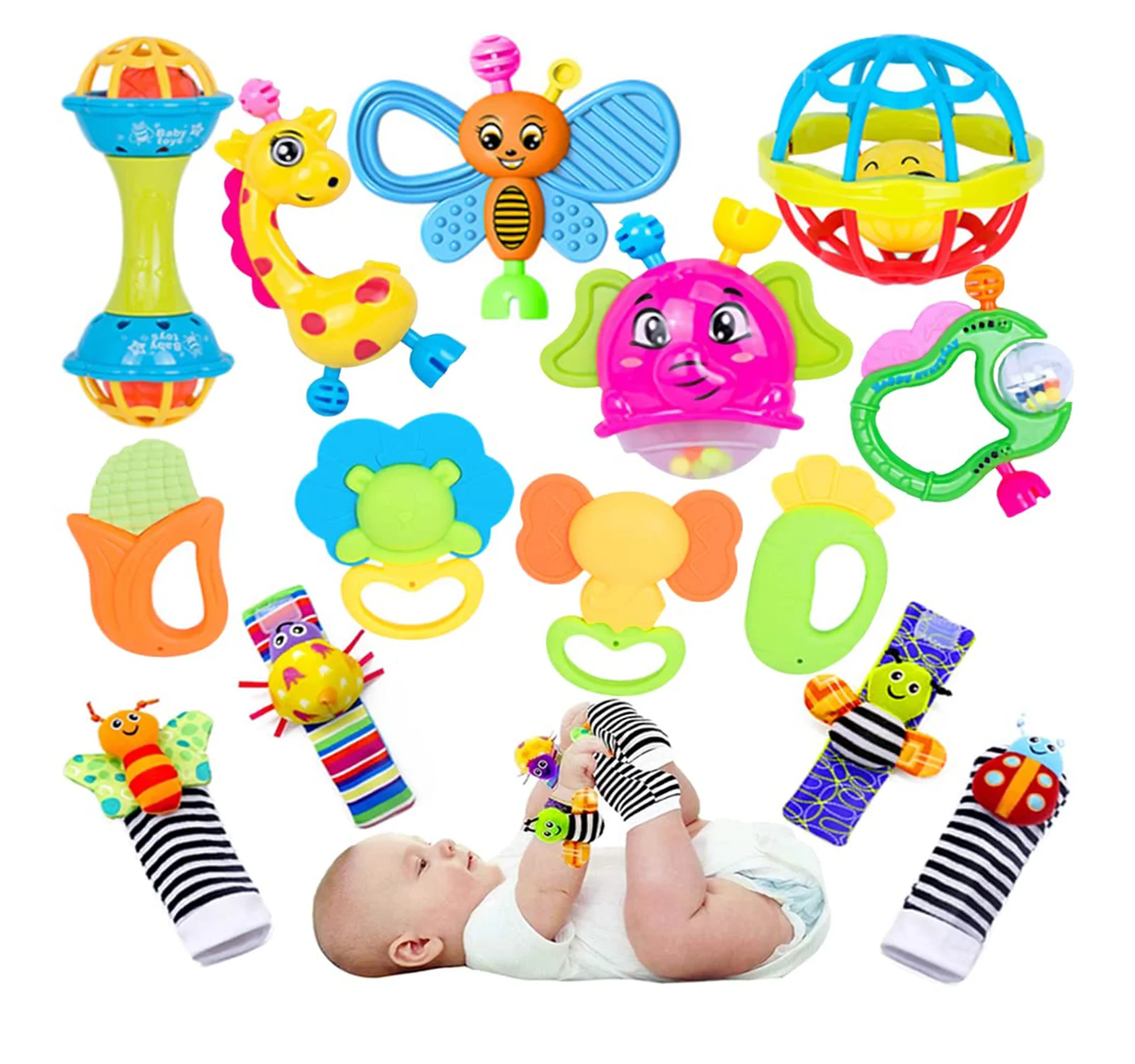 14 шт., детские игрушки 0-3 месяца