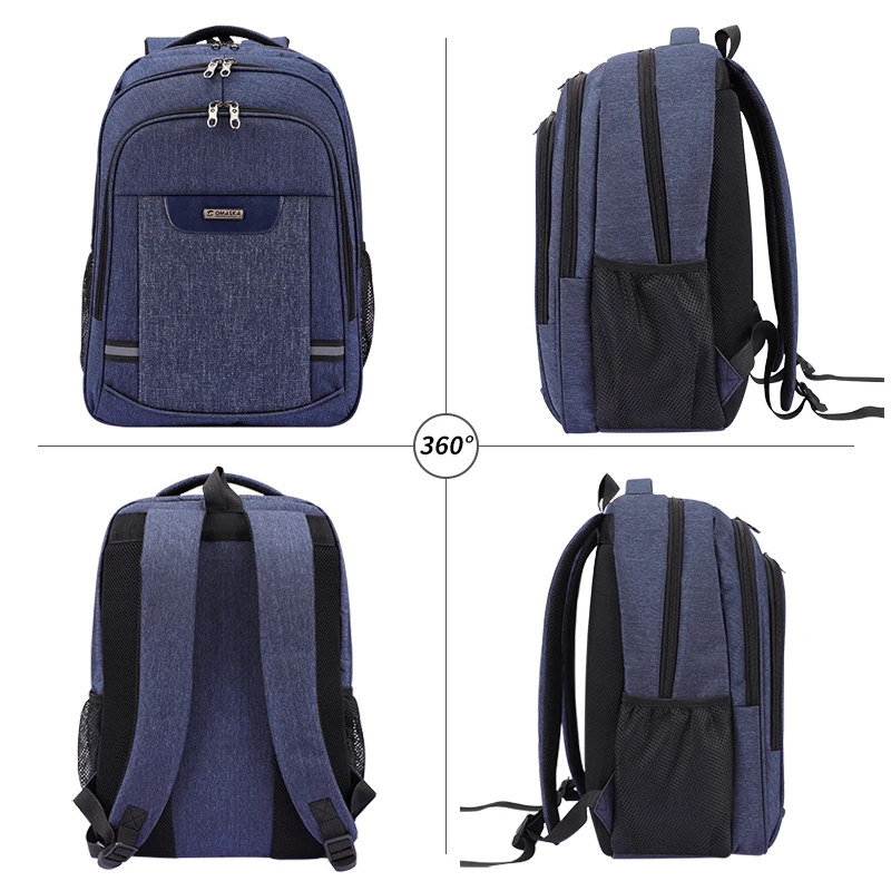 Omaska Custom Logo Oxford Fabric Mochila School Bag Men High Capacity Waterproof Laptop Travel Backpacks