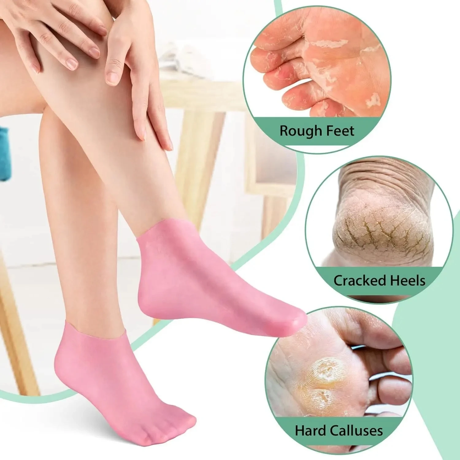 Silicone Moisturizing Gel Socks Breathable Socks Elastic Soft Non-slip Moisturizing Sock For Women Foot Care