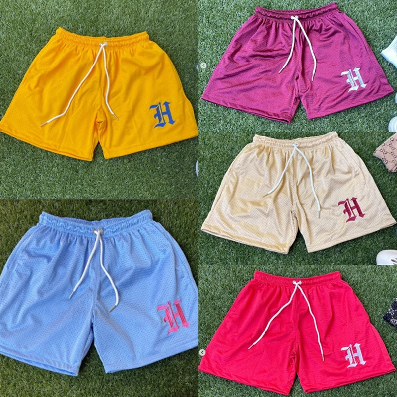 Custom Logo Board Shorts Sublimation Embroidery Logo Basketball Shorts Above Knee 5 Inch Men Breathable Mesh Shorts