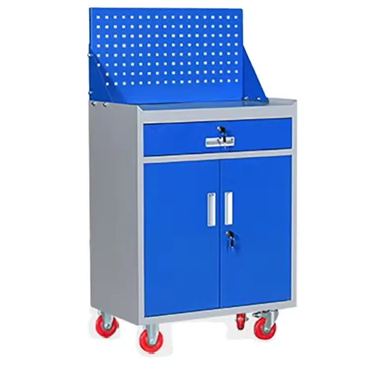 Mobile 1-Drawer Workshop Tool Storage Cabinet with Wheels Wood Panel Mobile Tool Cart with Drawers