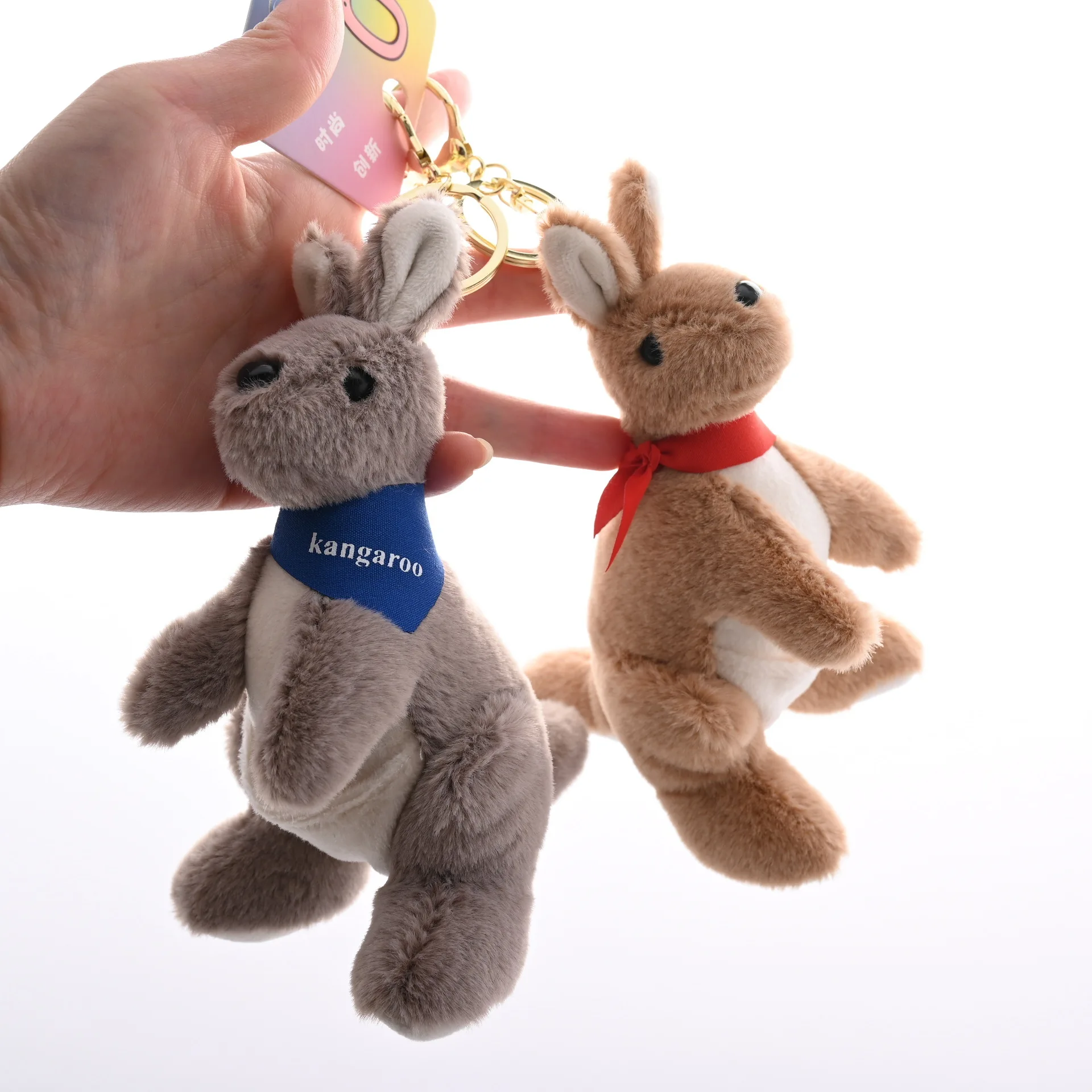 Australia Animal Kangaroo Plush Doll Stuffed Pendant Keychain Cute Cartoon Soft Toy Backpack Decor Charm Accessories Key Chain