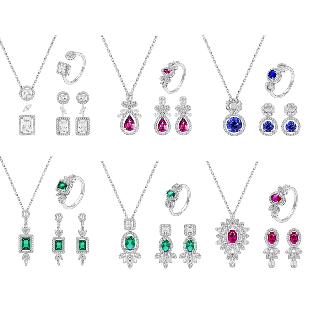 Guangzhou Supplier Costume Jewelry Sets Wholesale Natural Stone Silver 925 Set Making Jewelry Set Women