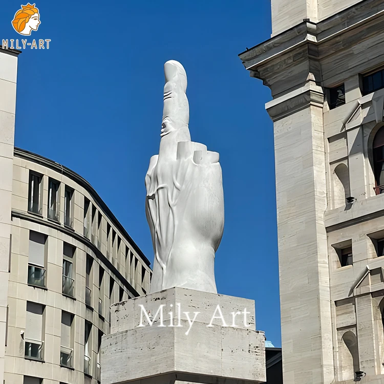 Outdoor Public Ornament Art Craft Marble Finger Statue Sculpture