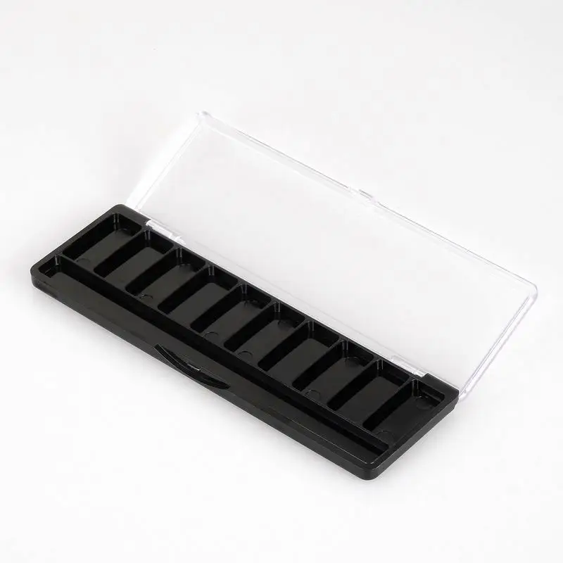 10 holes empty big makeup empty eye shadow palette plastic eyeshadow case container with clear window