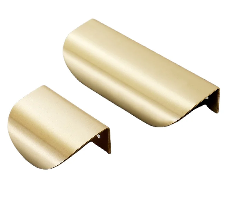 Best Seller Leaf Shape Modern Light Luxury Furniture Drawer Copper Handle Kitchen Wardrobe Drawer Pull Knob Brass Door Handles